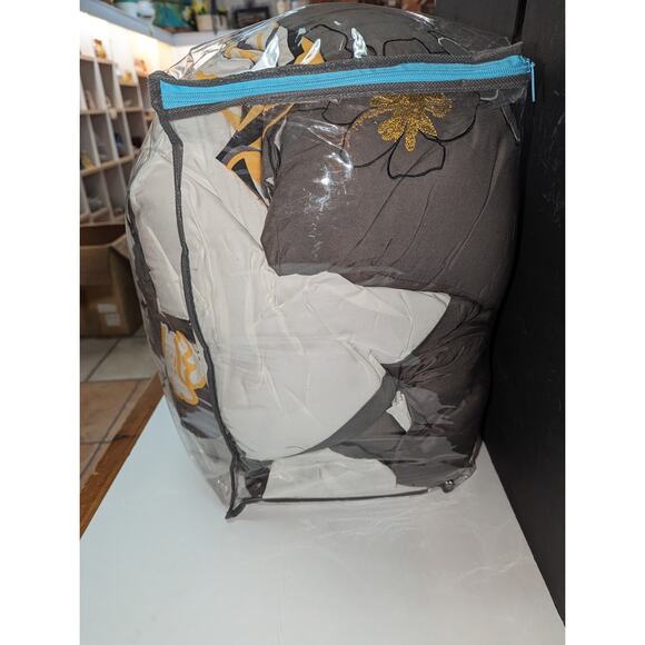 Mi Zone Allison Duvet Floral Design 4 Piece Comforter Set Yellow Full Queen - Picture 8 of 11